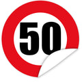 Aufkleber-Zahl-50-Motiv-Verkehrsschild