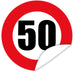 Aufkleber-Zahl-50-Motiv-Verkehrsschild