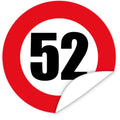 Aufkleber-Zahl-52-Motiv-Verkehrsschild