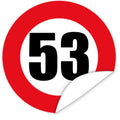 Aufkleber-Zahl-53-Motiv-Verkehrsschild
