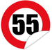 Aufkleber-Zahl-55-Motiv-Verkehrsschild