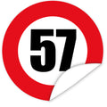 Aufkleber-Zahl-57-Motiv-Verkehrsschild