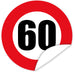 Aufkleber-Zahl-60-Motiv-Verkehrsschild