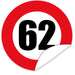 Aufkleber-Zahl-62-Motiv-Verkehrsschild