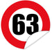 Aufkleber-Zahl-63-Motiv-Verkehrsschild