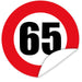 Aufkleber-Zahl-65-Motiv-Verkehrsschild