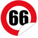 Aufkleber-Zahl-66-Motiv-Verkehrsschild