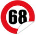 Aufkleber-Zahl-68-Motiv-Verkehrsschild