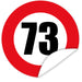 Aufkleber-Zahl-73-Motiv-Verkehrsschild