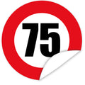 Aufkleber-Zahl-75-Motiv-Verkehrsschild