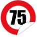 Aufkleber-Zahl-75-Motiv-Verkehrsschild