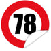 Aufkleber-Zahl-78-Motiv-Verkehrsschild