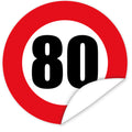 Aufkleber-Zahl-80-Motiv-Verkehrsschild