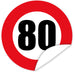 Aufkleber-Zahl-80-Motiv-Verkehrsschild
