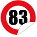 Aufkleber-Zahl-83-Motiv-Verkehrsschild