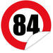 Aufkleber-Zahl-84-Motiv-Verkehrsschild