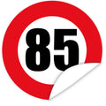 Aufkleber-Zahl-85-Motiv-Verkehrsschild
