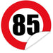 Aufkleber-Zahl-85-Motiv-Verkehrsschild