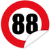 Aufkleber-Zahl-88-Motiv-Verkehrsschild