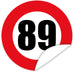Aufkleber-Zahl-89-Motiv-Verkehrsschild