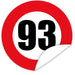 Aufkleber-Zahl-93-Motiv-Verkehrsschild