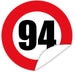 Aufkleber-Zahl-94-Motiv-Verkehrsschild