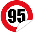 Aufkleber-Zahl-95-Motiv-Verkehrsschild