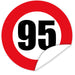 Aufkleber-Zahl-95-Motiv-Verkehrsschild