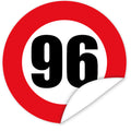 Aufkleber-Zahl-96-Motiv-Verkehrsschild