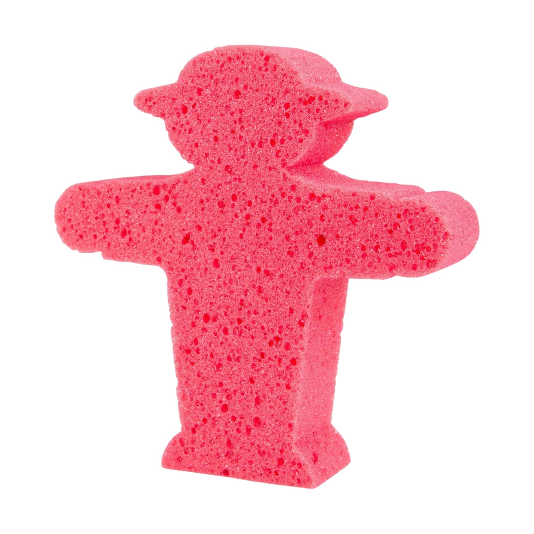 Roter Ampelmann-Badeschwamm zum Waschen, Spielen und Saubermachen - Größe: 15x15x4 cm
