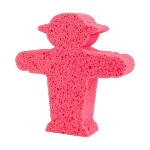 Roter Ampelmann-Badeschwamm zum Waschen, Spielen und Saubermachen - Größe: 15x15x4 cm