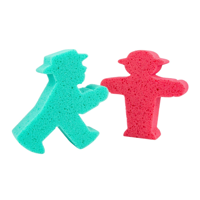 Roter Ampelmann-Badeschwamm zum Waschen, Spielen und Saubermachen - Größe: 15x15x4 cm