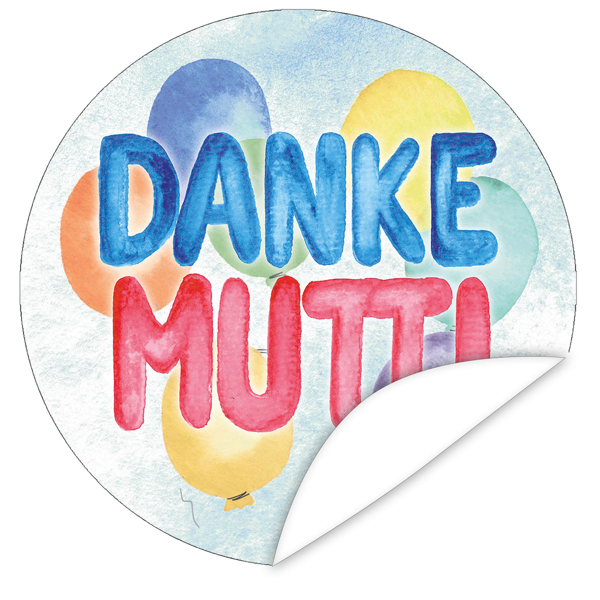 Danke Mutti (aquarell) - Klebebild I rund ⌀ 7 cm I Einfach mal Danke s ...