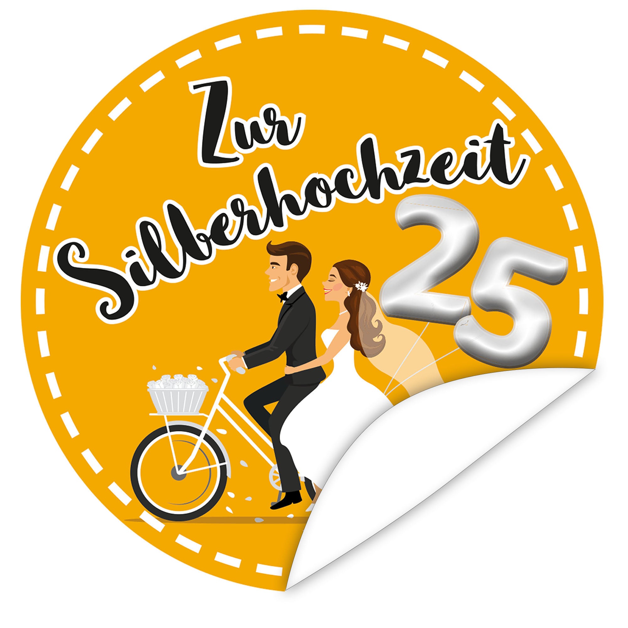 Aufkleber-Zur-Silberhochzeit