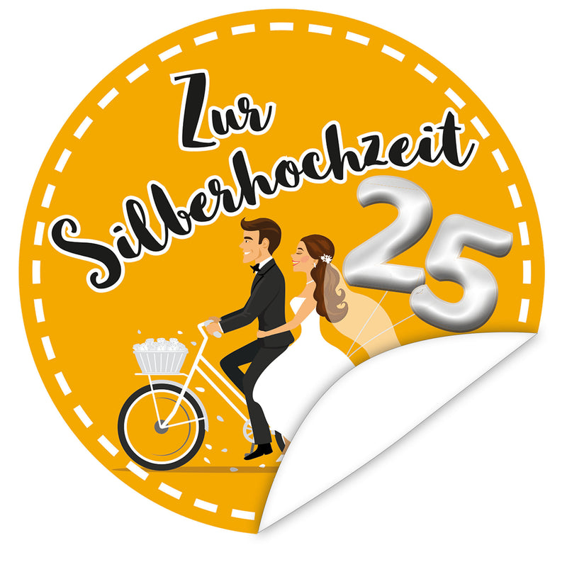 Aufkleber-Zur-Silberhochzeit