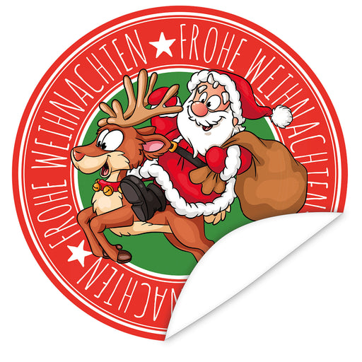 Aufkleber-Frohe-Weihnachten-Santa