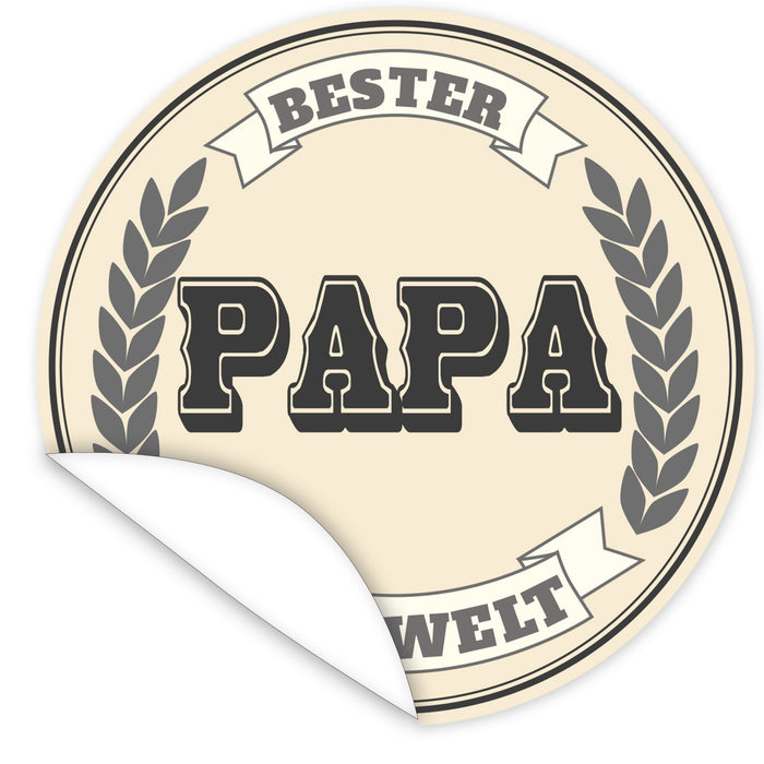 Aufkleber-Bester-Papa-der-Welt-western-schwarz-auf-beige-in-Western-Schrift