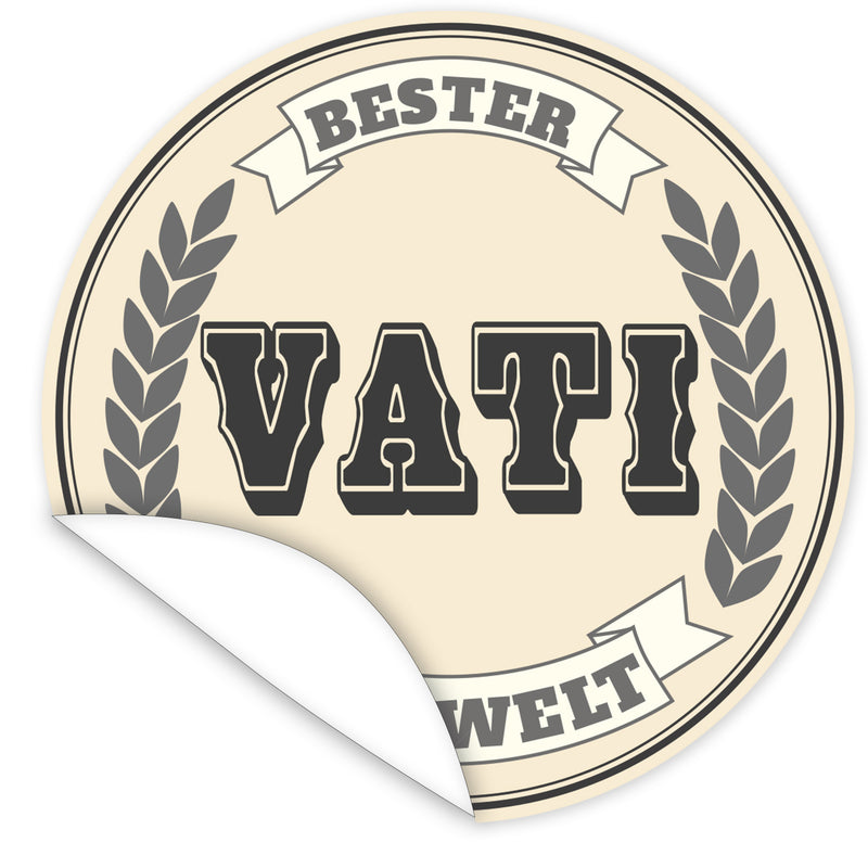 Aufkleber-Bester-Vati-der-Welt-western-schwarz-auf-beige-in-Western-Schrift