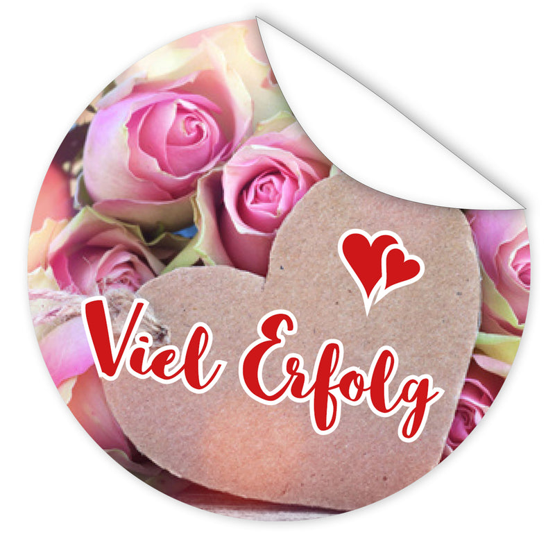 Aufkleber-Viel-Erfolg-Rosen-Bild