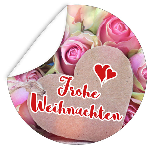 Aufkleber-Frohe-Weihnachten-Rosen-Bild