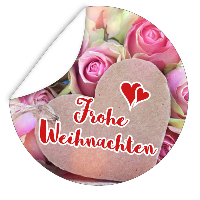 Aufkleber-Frohe-Weihnachten-Rosen-Bild