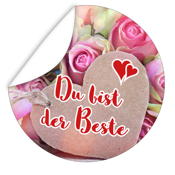 Aufkleber-Du-bist-der-Beste-Rosen-Bild