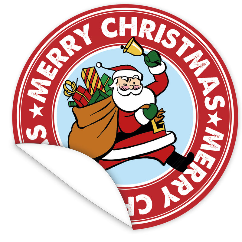 Aufkleber-Frohe-Weihnachten-Weihnachtsmann-rot-mit-Weihnachtsmann