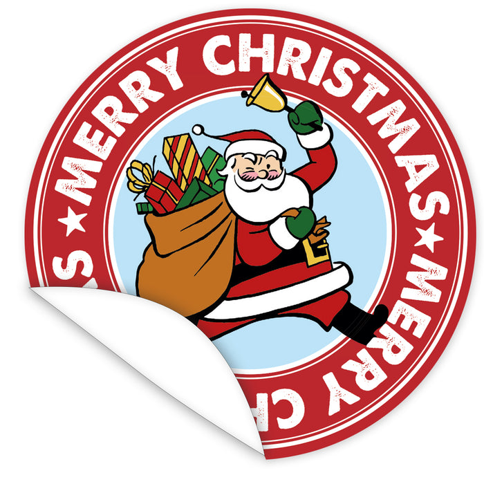 Aufkleber-Frohe-Weihnachten-Weihnachtsmann-rot-mit-Weihnachtsmann