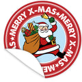 Aufkleber-Frohe-Weihnachten-Weihnachtsmann-rot-mit-Weihnachtsmann-Xmas