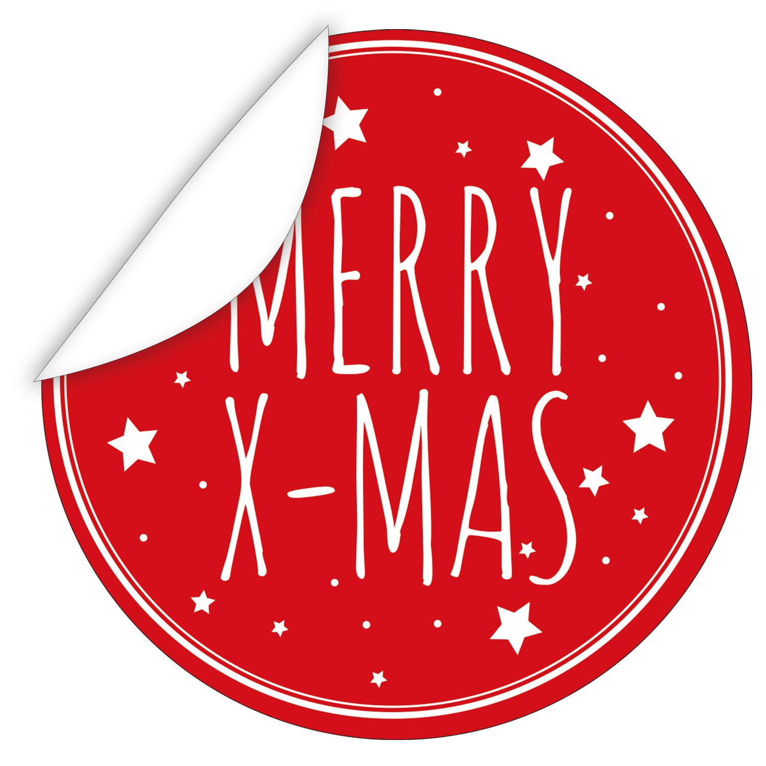 Aufkleber-Frohe-Weihnachten-Sterne-rot-weisse-Schrift-Sterne-Xmas