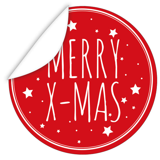 Aufkleber-Frohe-Weihnachten-Sterne-rot-weisse-Schrift-Sterne-Xmas