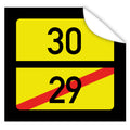 Aufkleber-Ortsschild-eckig-30-Schwarz-gelb-Ortsschildoptik