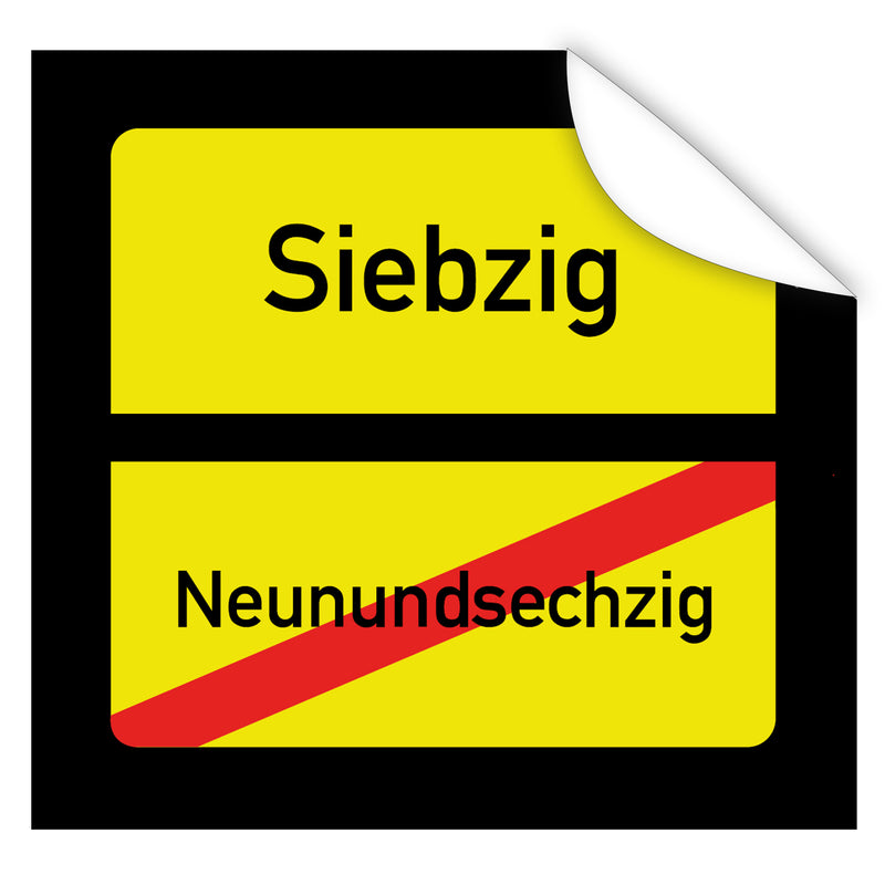Aufkleber-Ortsschild-eckig-ausgeschrieben-70-Schwarz-gelb-Ortsschildoptik