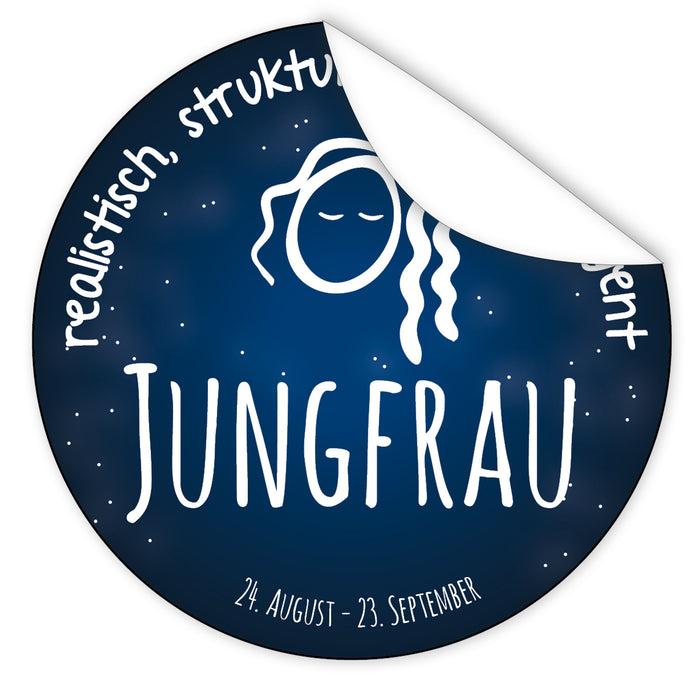 Aufkleber-Sternzeichen-Jungfrau-Sternzeichen-Symbol-Galaxie